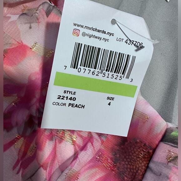 Nightway Collection Women's Floral Short Sleeve Bohemian Maxi Dress Size 4 - Picture 8 of 12